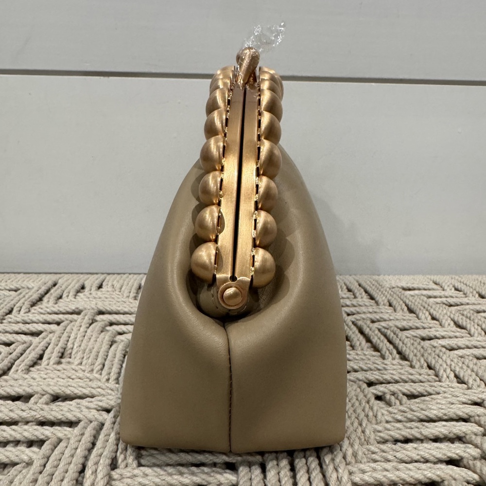 NEW Cult Gaia tan leather Una clutch - Picture 4 of 7